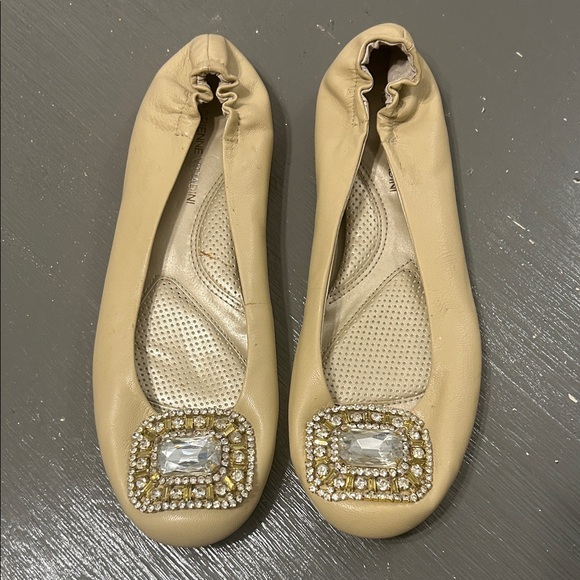 Adrienne Vittadini Shoes - Adrienne Vittadini Beige Flats with Jewel Accent